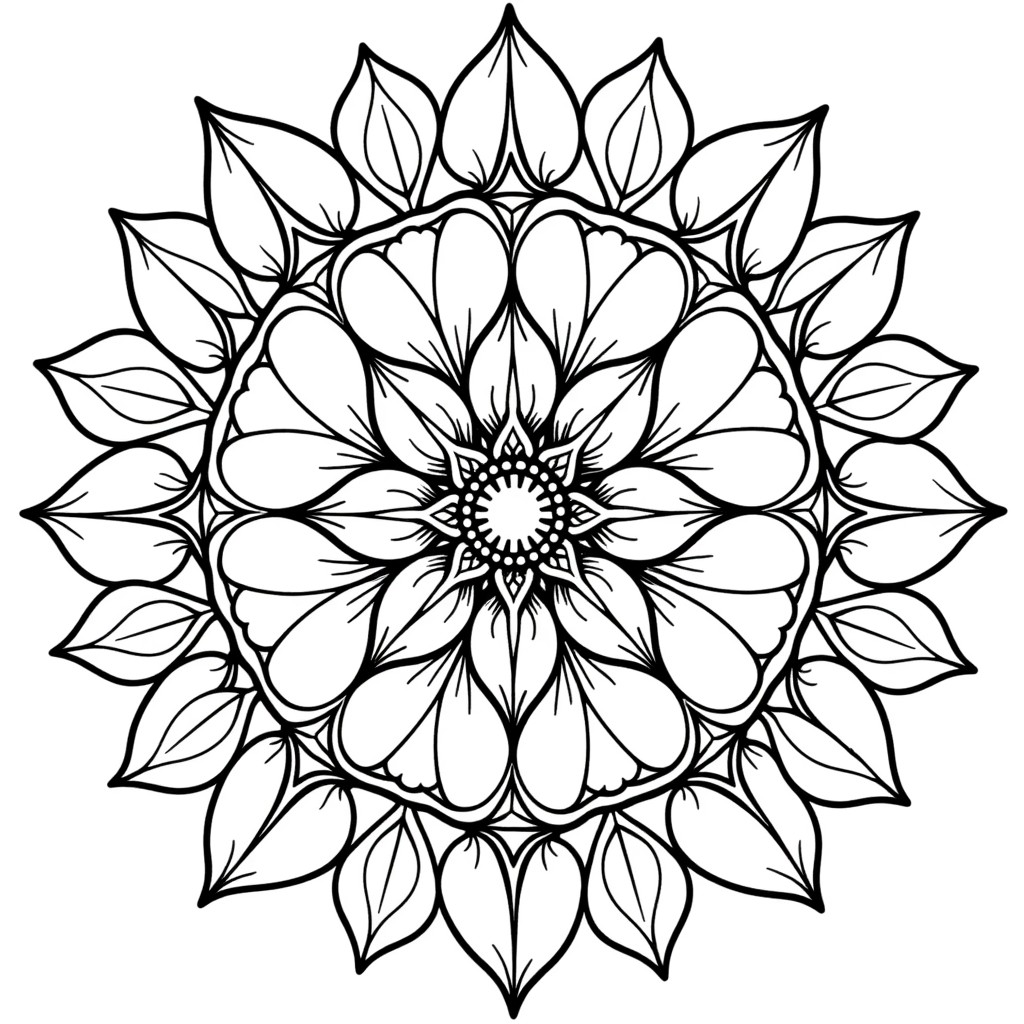 Flower Mandala Bliss coloring page