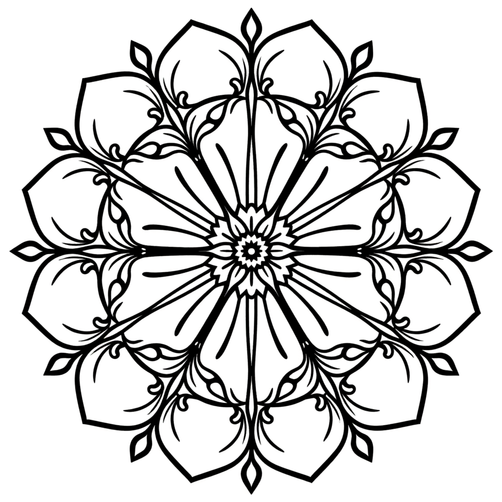 Flower Mandala Bliss coloring page